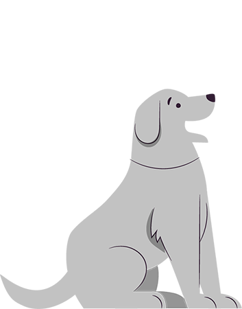 illustration of a happy guide dog